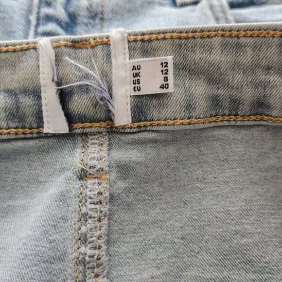 Princess Polly Alaskan  Blue High Waisted Front Slit Midi  Skirt Size 8 - Picture 4 of 5